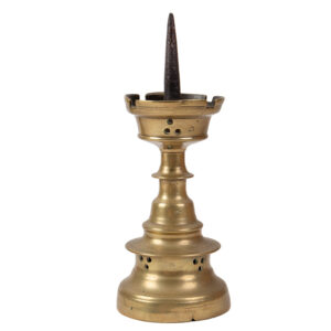 15th Century Dutch Pricket Candlestick, Robust & Successful Castellated Form Inventory Thumbnail